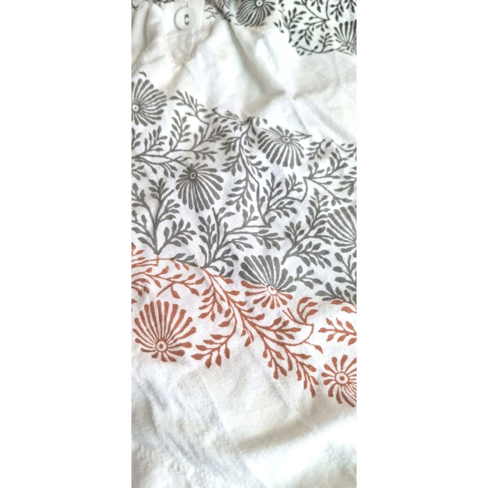 Vtg Language Los Angles Y2K Long Sleeve Top Ivory Floral Henley Hoodie M Boho - Picture 3 of 9